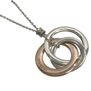 Tiffany Co Interlocking Circle Necklace Silver Gold